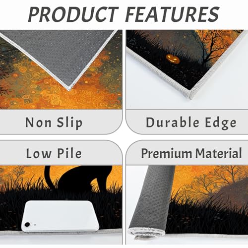 Tapis de cuisine chat noir absorbant entree interieur 43x150 - 6