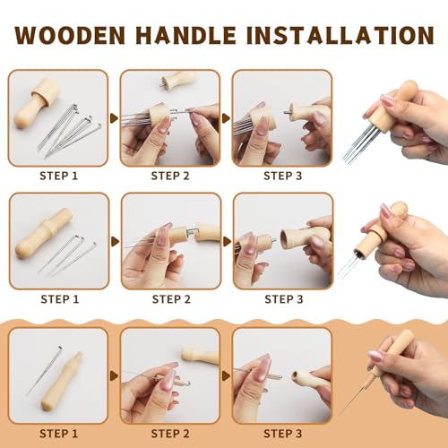 Image of SOCNITC Needle Felting Tools Kit with 6 inchx6 inch Felting Mat and Wool Brush