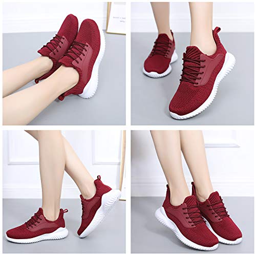 Image of Akk Womens Walking Shoes - Slip On Tennis Running Shoes Memory Foam Lightweight Work Sneakers for Indoor Outdoor Gym