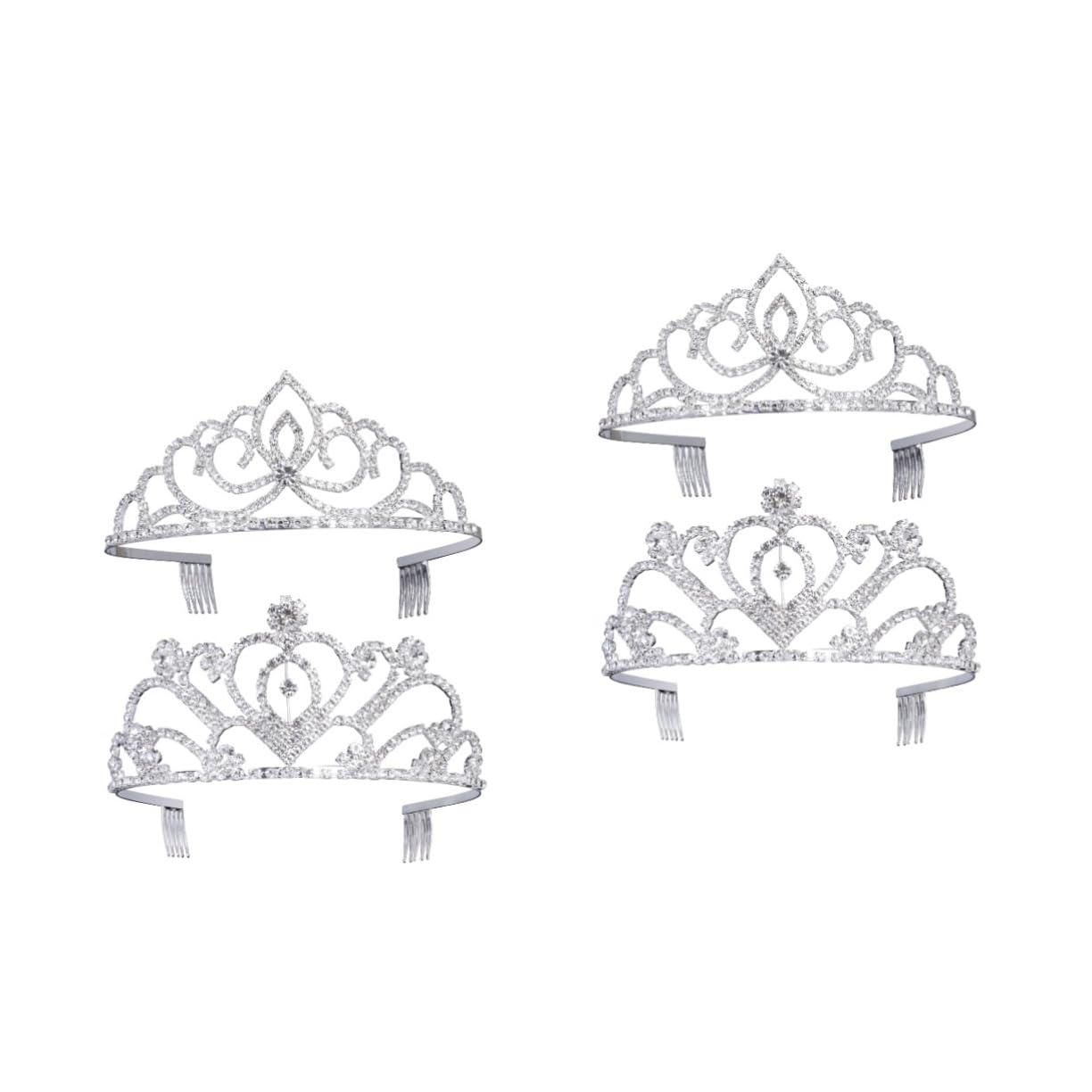 Healeved 4 Piezas y Tiaras De Accesorios Para El Cabello De Dama De Honor Tiara De Peine Diamantes De Imitación De Las Mujeres Tiara De Boda Diadema De Diamantes De Imitación