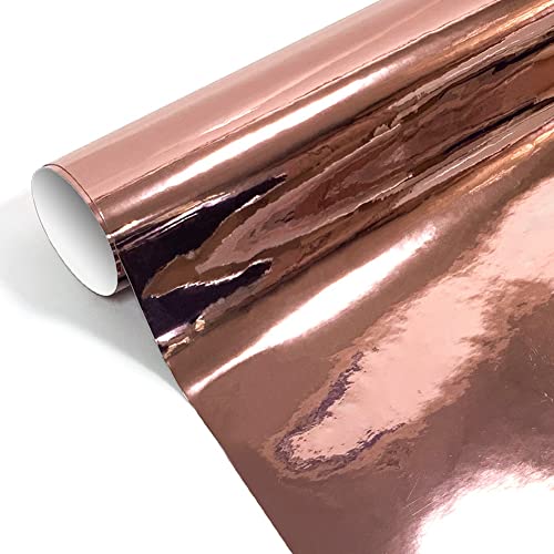 Rose Gold Mirror Finish Chrome Vinyl Wrap Film Gloss Self-Adhesive Car Vinyl Wrap Sticker 59.84'' x 23.62''