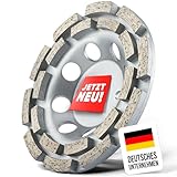 Diamantschleiftopf 125mm für Winkelschleifer | Weiche Bindung für präzises Schleifen | Profi-Zubehör zum Beton, Estrich, Naturstein, Fliesenkleber entfernen | Diamant-Schleiftopf für Schleifer