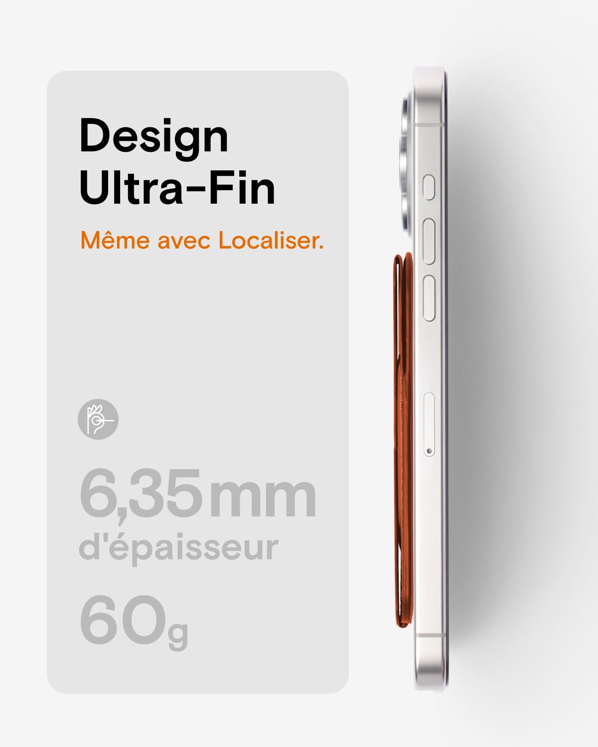 MOFT Porte Cartes et Support Magnétique avec Apple Localiser, Support Téléphone Magnétique en Cuir MOVAS™ Réglable, Compatible avec iPhone 17/16/15/14/13/12, Sunrise
