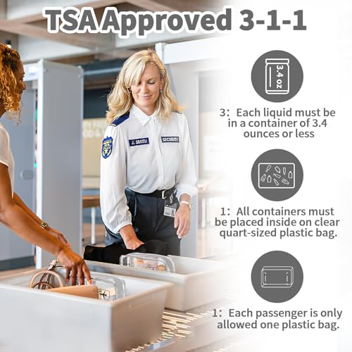 Image of Lermende Clear Toiletry Bag TSA Approved Travel Carry On Airport Airline Compliant Bag Quart Sized 3-1-1 Kit Luggage Pouch (5Grey)