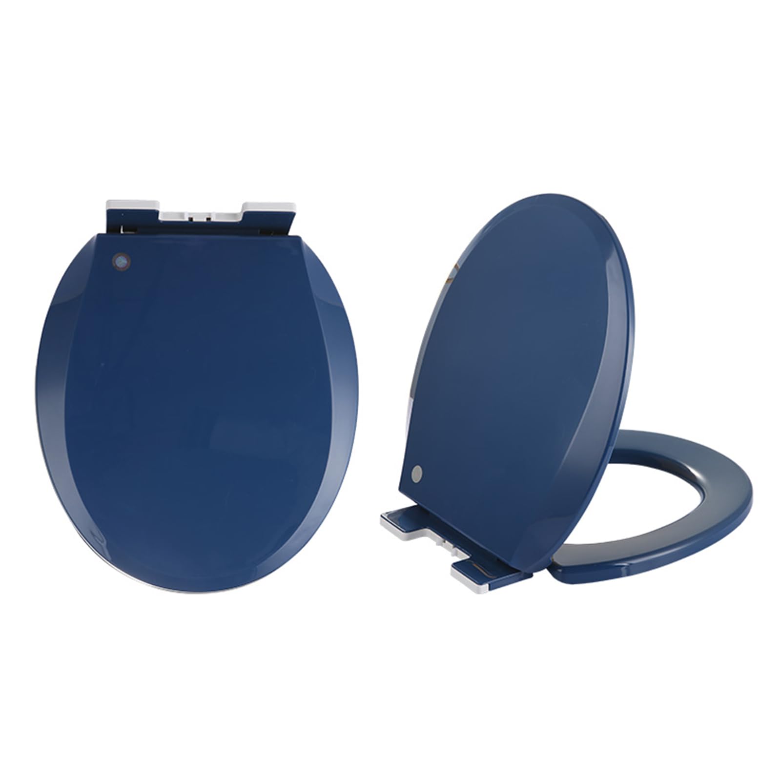 Giural Dark Blue Round Toilet Seat Soft Close Colored - Thicken Pp Material Soft Close Toilet Seat Colored - Slow Close Quick Release Toilet Seat Round,