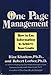 One Page Management: How to Use Information to Achieve Your Goals