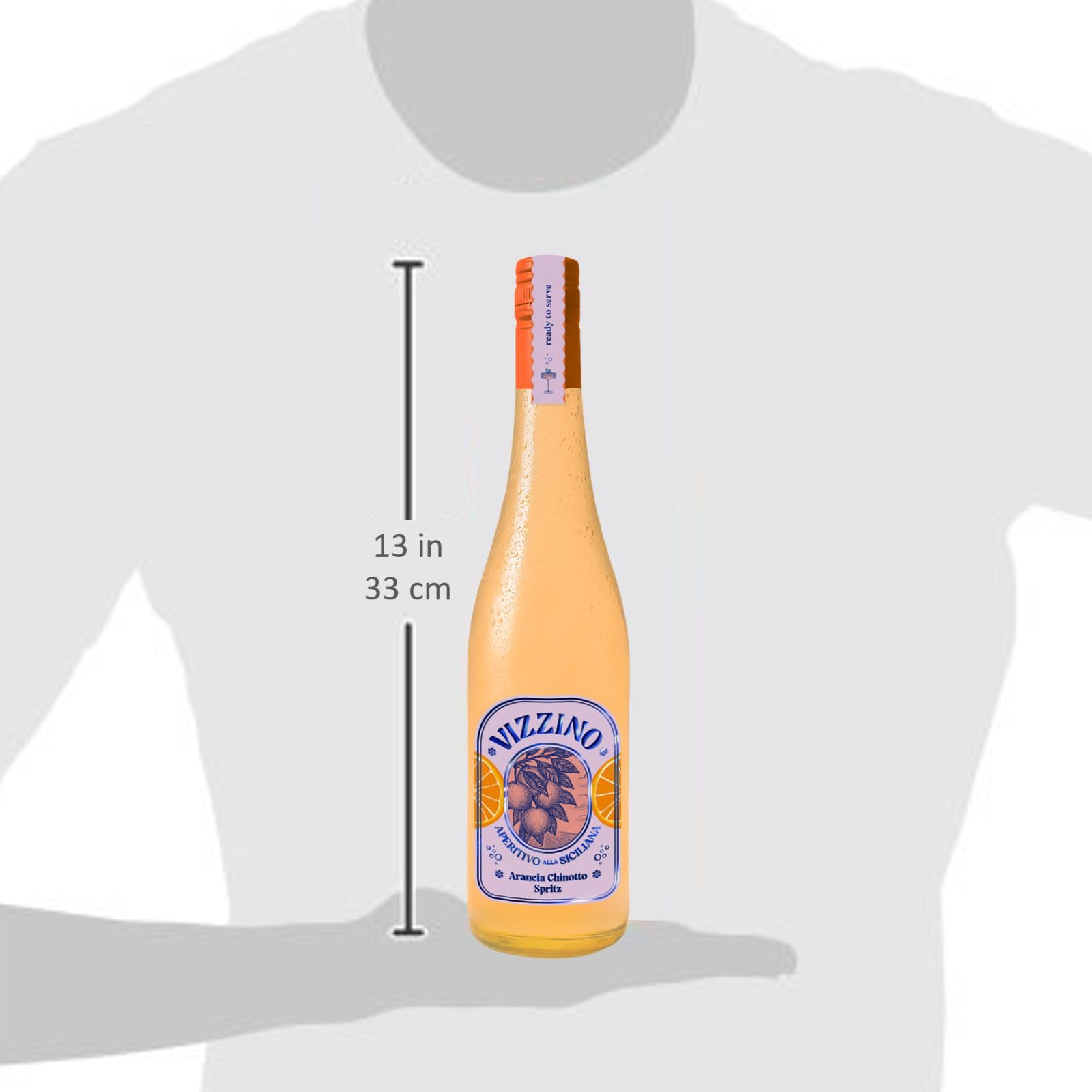 Vizzino Arancia Chinotto Spritz (1 x 0,75l) – Aromatisierter Aperitivo mit Orange und Chinotto