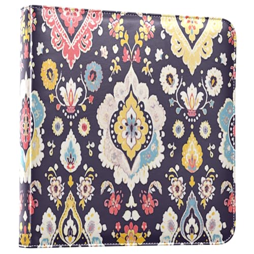Kigai Ethnic Print Photo Album Self Adhesive Scrapbook Album Leather Cover DIY Picture Scrap Book with 20 Adhesive Sheets, 11.8x24x0.8 inch