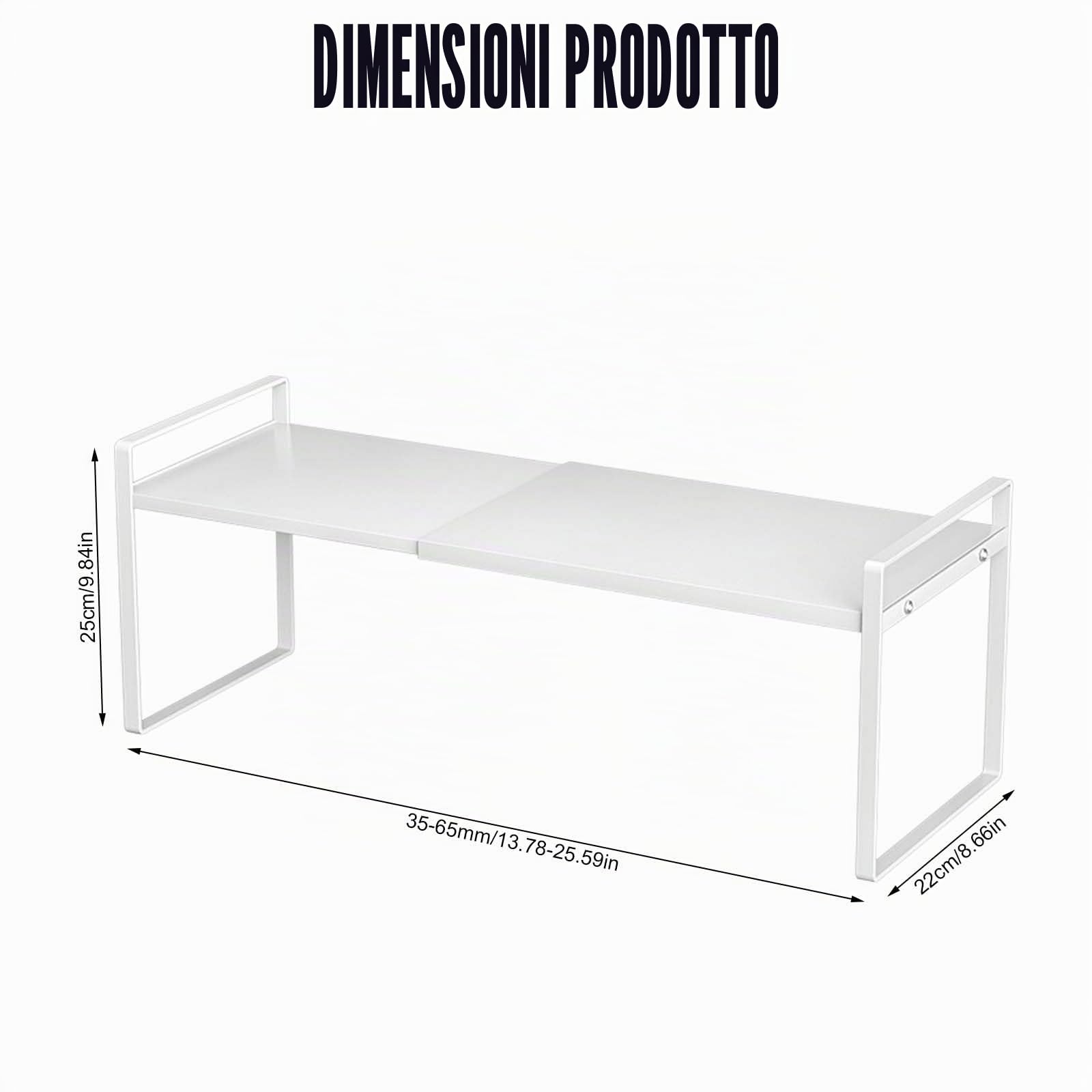 Scaffale allungabile per armadio da cucina, mensola da cucina, mensola per armadio, mensola per spezie estensibile, mensola per dispensa, organizer per armadio regolabile per banconi da cucina, 35 a
