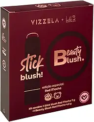 Kit Beauty Blush Red Mocha, Bastão 7g + Compacto 4,6g, Acabamento Natural, Marrom Avermelhado