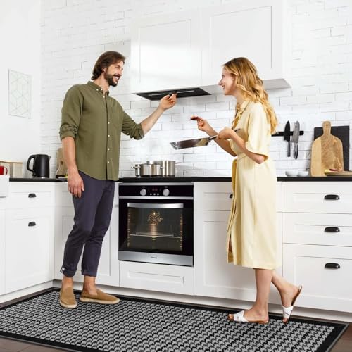 Image of Proxin Anti Fatigue Kitchen Rug Sets 2 Piece Non Slip Kitchen Mats for Floor Cushioned Kitchen Rugs & Mats Waterproof Comfort Standing Mat Runner for Kitchen,Home Office,Sink,Laundry (Multi 4)