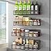 Kmise Magnetic Spice Rack for Refrigerator, 4 Pack 100% Metal Strong Magnet Fridge Shelves, Space Saving Spice Organizer, No Drilling Moveable Home Kitchen Laundry Room Storage Organization, Brown