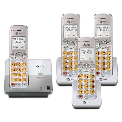 Image of AT&T EL51403 DECT 6.0 4-Handset Cordless Phone with Simulated Full-Duplex Speakerphone, Backlit LCD Display & Lighted Keypad, Caller ID /Call Waiting, Intercom, ECO Mode