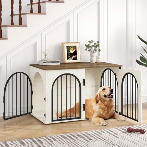 Hzuaneri 31.5'' Wooden Dog Crate Furniture, Indoor Dog Kennel Dogs Cage for Small/Medium Dogs, Heavy...