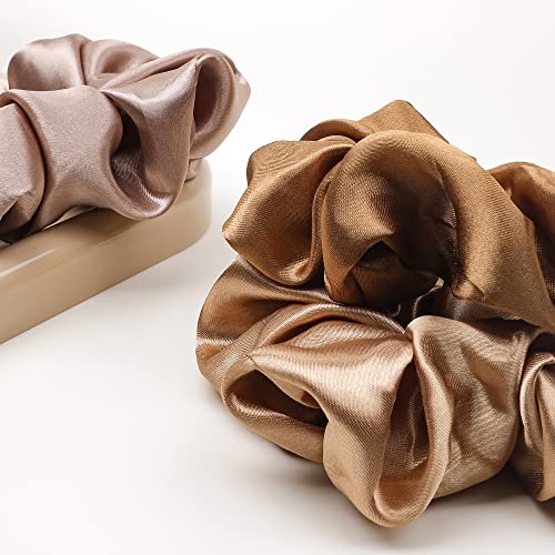 Scrunchies For Women Hair Ties Bands Satin Hair Scrunchies For Girls Big Scrunchies For Women's Thick Curly Hair Ponytail Holders Cute Pony Tails No Crease Hair Ties No Damage #TOP2