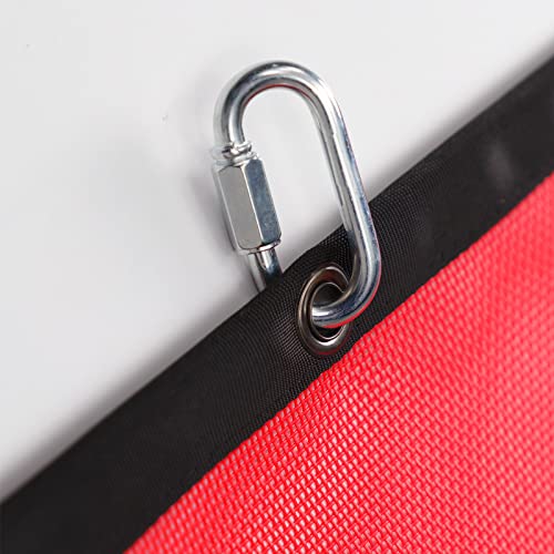 NACARUM Red Safety Flag for Trucks - High Visibility, Durable Design with Quick Link - Caution Flag for Oversize Load Warning - 18'' x 18'' -【4 Pack】