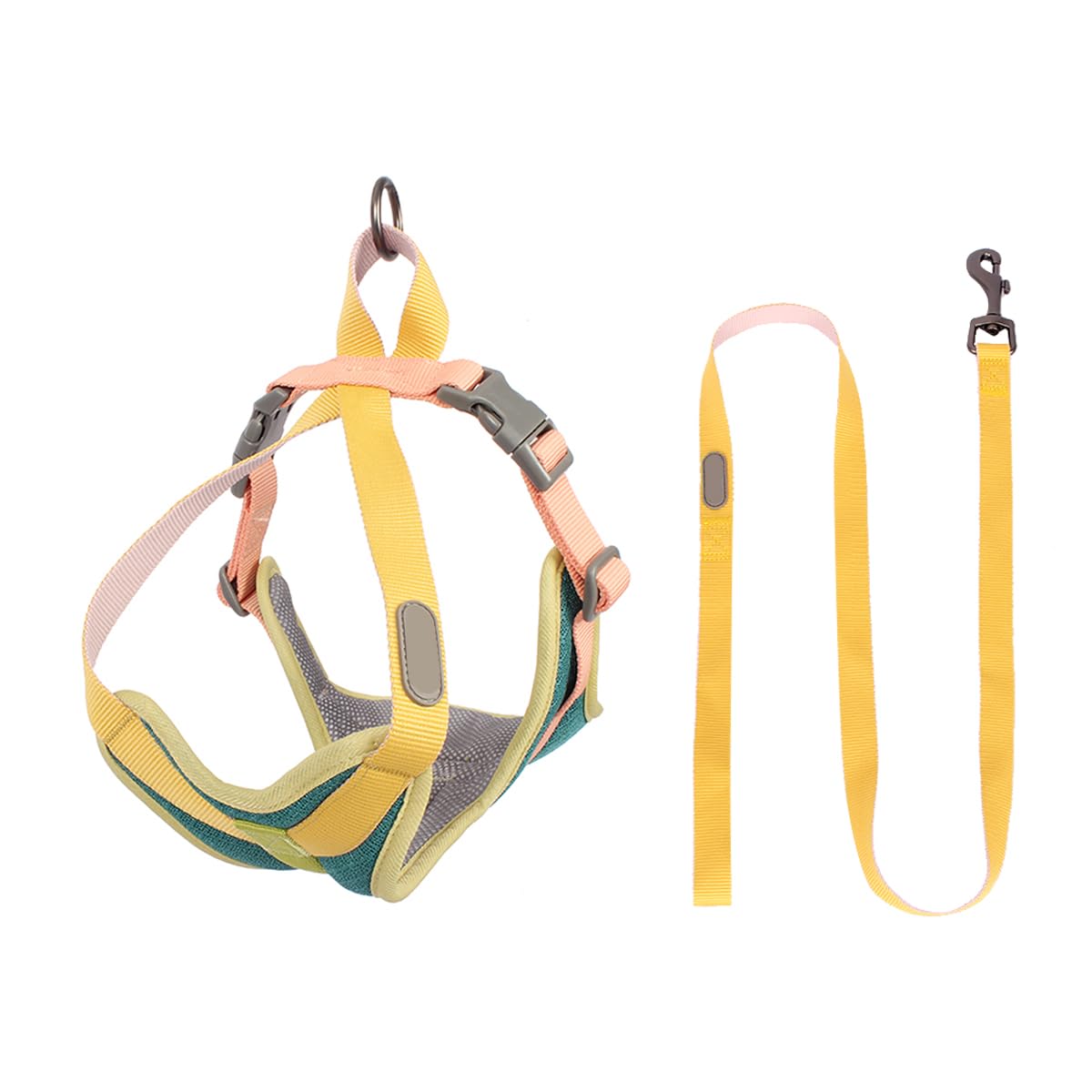 Dog Harness No Pull Adjustable, Reflective Breathable Mesh Vest, Lightweight Green Walking Harness with Lead for Large Dogs (Chest 24"–31.5")