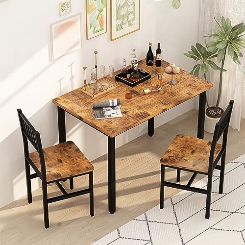 image for Lamerge Small Kitchen Table Set for 2, Industrial Dining Breakfast Tab