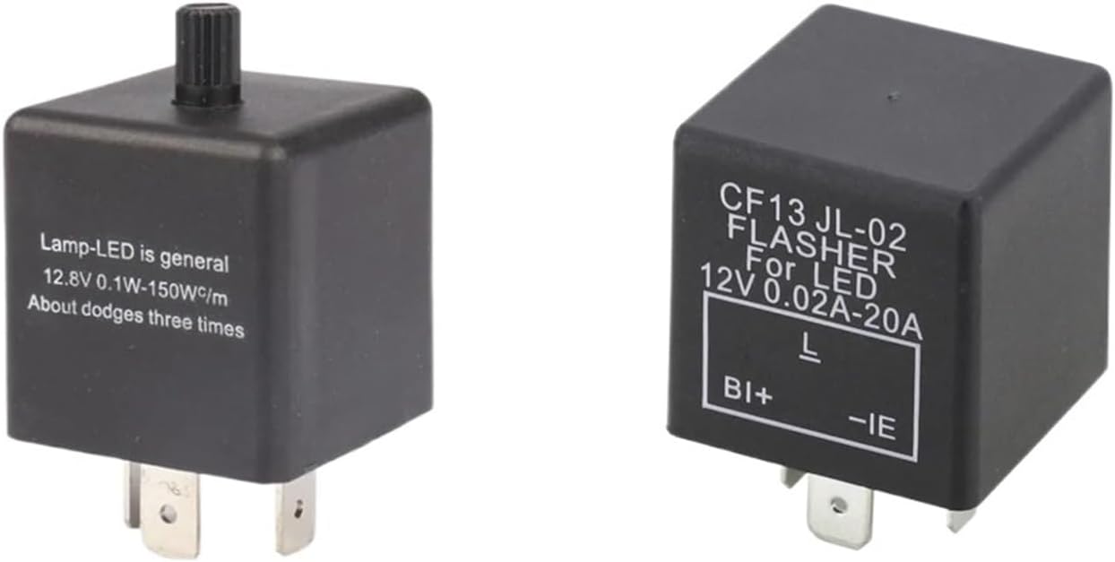1 Piece Adjustable Flasher/Adjustable Frequency car Steering LED Light Flash Relay JL-02/CF13/CF14 (Size : CF14 Fixed Frequency)