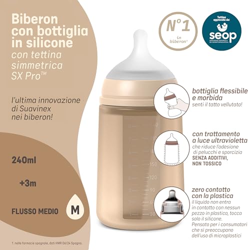 Biberon Silicone Fucsia Colour Essence Suavinex 240ml - 6