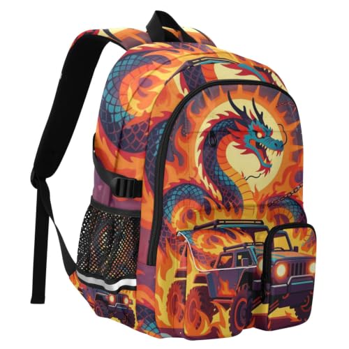Mochilas para la escuela y universidad de dragón mítico ideal para el transporte diario de laptop 2