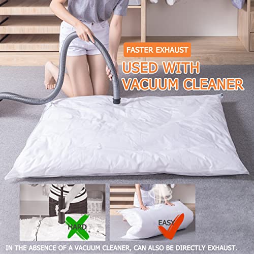 Space Saver Vacuum Storage Bags Jumbo 4 Pack Large Vacuum Storage Bags For Bedding Reusable Storage Bags Vacuum Sealed With Double Seal For Blanket, Comforter, Pillow And Quilt 47X39 Inches #TOP3