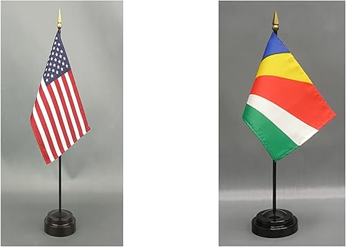 Miniatura 13 de Juego de banderas de escritorio de Afganistán, hecho en Estados Unidos, de rayón de 4 x 6 pulgadas, escritorio de oficina y pequeñas banderas