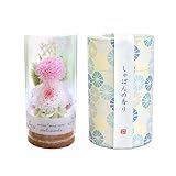 花由 お供え 花と線香セット 仏花 プリザーブドフラワー in ガラス ミニボトル （ピンク） 香る お線香 和遊 （しゃぼん）お盆 初盆 お花 仏壇用 ブリザードフラワー