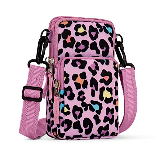 Choco Mocha Kids Cell Phone Purse For Girls, Leopard Girls Crossbody Purse, Little Girls Purse For Kids 6-8 9-10, Wallet For Girls, Pink #TOP3