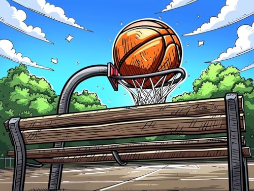 Diamond Painting Basketball 80x110 cm : grand kit de broderie diamant 5D DIY (C-242)