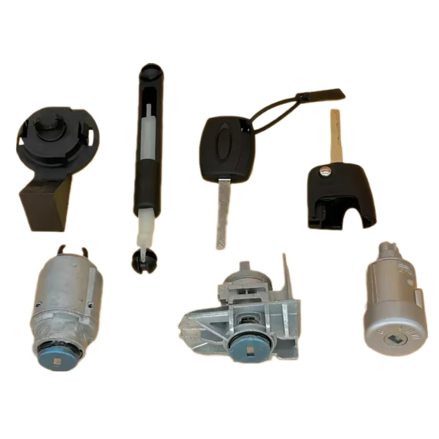 for Focus II 2005-2014 4M5AA22050BN 1355231 Whole Lock Set Cylinder Ignition Door Bonnet Lock Door Lock Latch Actuator(Key Set 1)