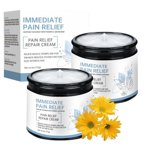Magnesium Cream - Joint Relief Cream - Relief MagnesiumCream - Natural Joint Gel Effective Relief for Back, Neck, Hands, Knee - Enhances Sleep & Nervous System - 2 Pcs