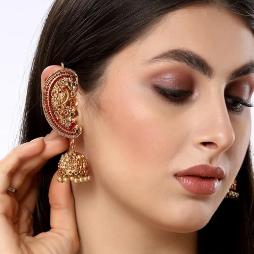 Image of Shining Diva Fashion Stylish Fancy Traditional Peacock Jhumka Jhumki Earrings for Women and Girls