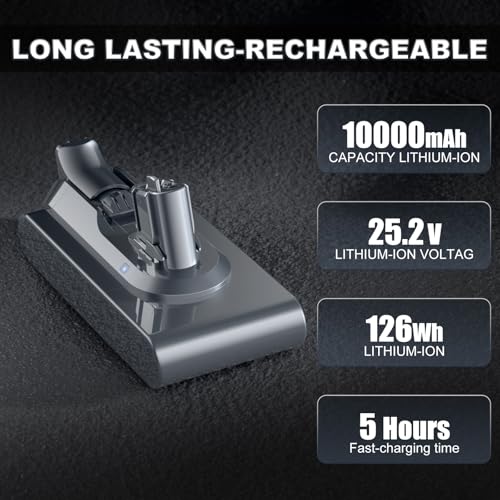 Image of Bonacell 10000mAh V11 Battery Replacement for Dyson Button Click in Installation Style V11 /Extra /Absolute /Animal /Torque Drive /Outsize /V15 /SV15 /SV22 25.2V Cordless Vacuum Battery