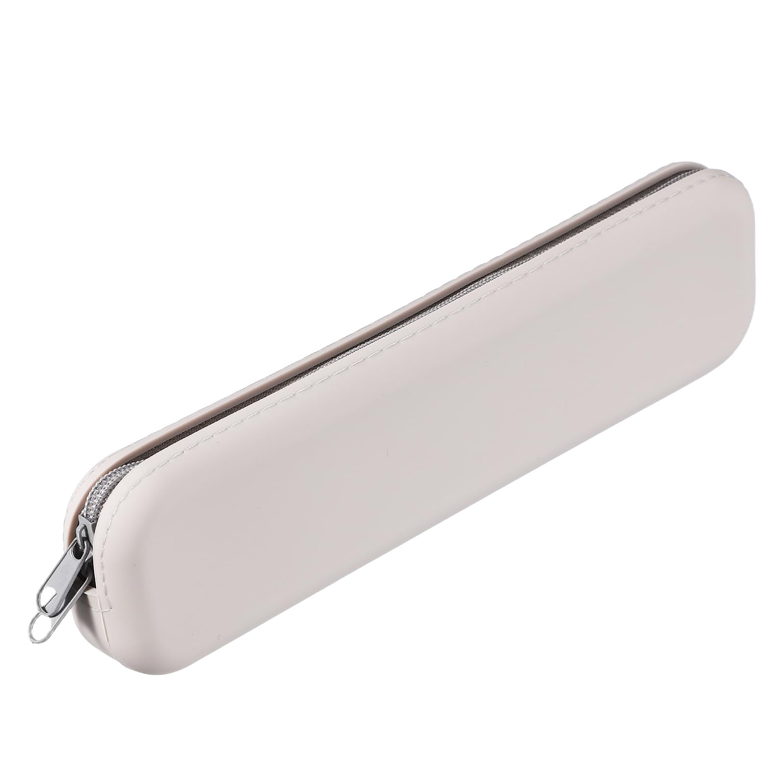 PATIKIL Silicone Pen Case, Rectangular Small Pencil Pen Pouch with Zipper Waterproof Aesthetic Soft Cosmetic Storage Bag Bible Study Supplies Case for Journaling Travel, Gray