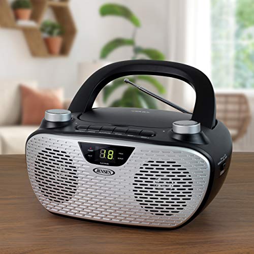 Jensen CD485BK Boombox CD AM/FM rádio estéreo (preto)