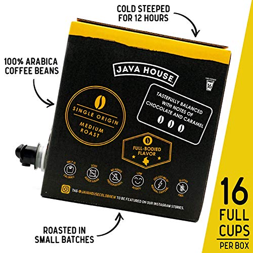 Java House Cold Brew Coffee On Tap, Colombian Black (1 Gallon / 128 Fluid Ounce Box) Single Origin, Not a Concentrate, No Sugar, Ready to Drink Liquid, .1 Pack