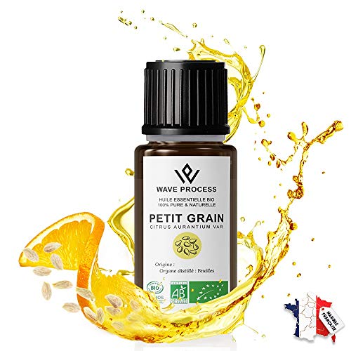 Huile Essentielle de Petit Grain Bio 30ml Pure et Naturelle Certifiée Biologique de Marque Française avec Fermeture Sécurité Enfant (Petit grain, 30ml)