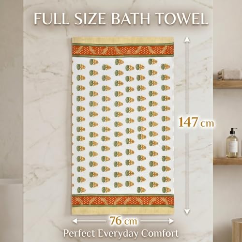 Image of Mafatlal Madhuban 250 GSM Exfoliating Towel | 147 x 76 cm | Textured Waffle Bath Cloth for Gentle Body Scrubbing, Cleansing, Bathing and Personal Care | Aqua Blue