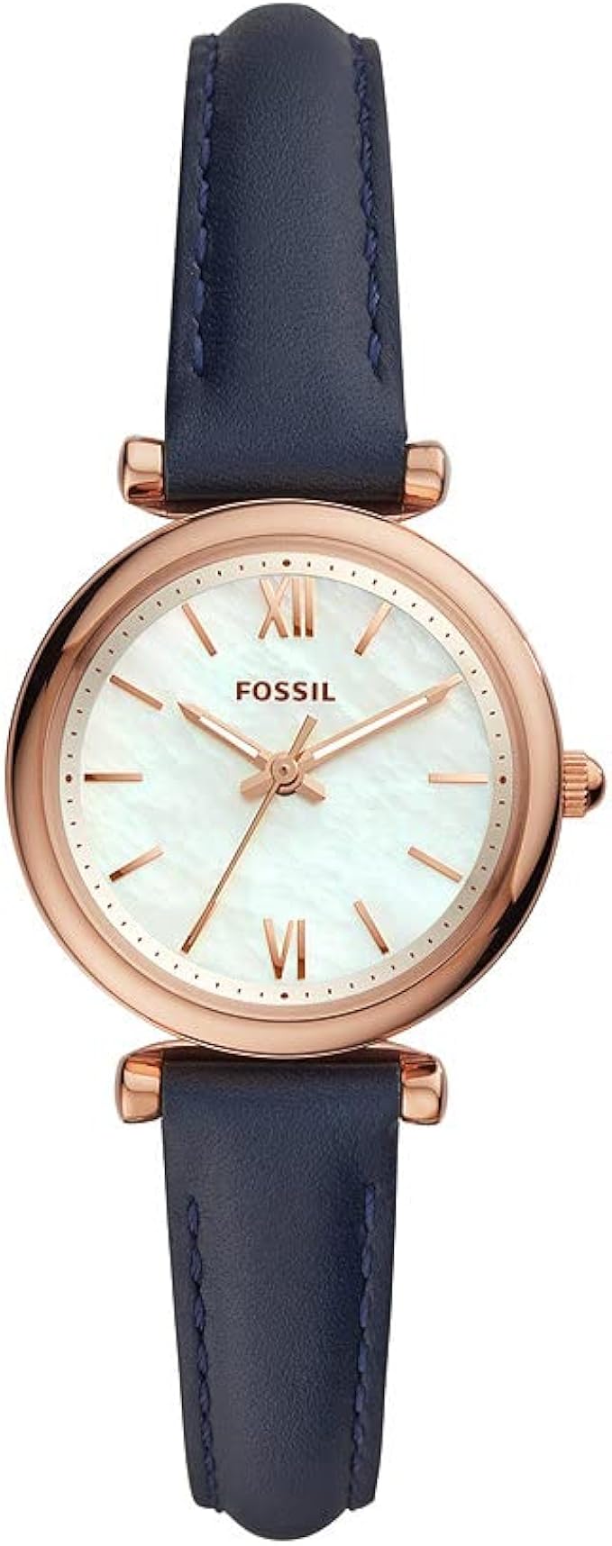 Montre pour femme FOSSIL Carlie Mini, boîtier de 28 mm, mouvement à trois  aiguilles, bracelet en cuir : Amazon.fr: Montres