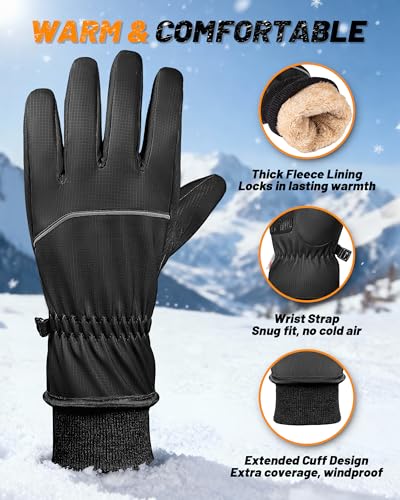 GXCROR Waterproof Winter Gloves for Men & Women, Touchscreen 3M Thinsulate Thermal Gloves $9.99 + 50% Off Code UDUKC0Q5 - image 2