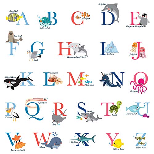 Vinilos Decorativos Educativos Ocean A-Z para Pared
