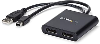StarTech.com 2-Port Multi Monitor Adapter - Mini DisplayPort to 2X DisplayPort MST Hub - Dual 4K 30Hz - Video Splitter for Extended Desktop Mode on Windows PCs Only - mDP 1.2 to 2X DP (MSTMDP122DP)