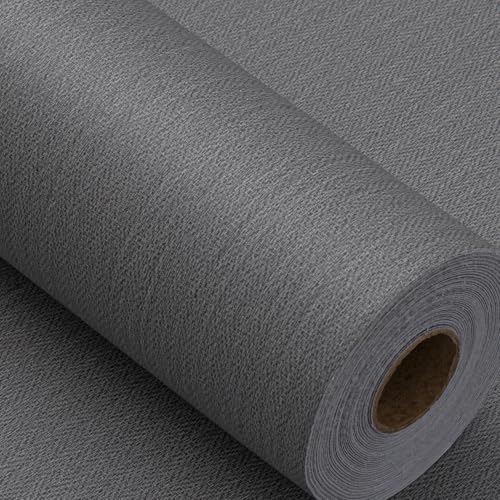 Haimin Fabric Wallpaper Textured Contact Paper (24in X 393in) Grey