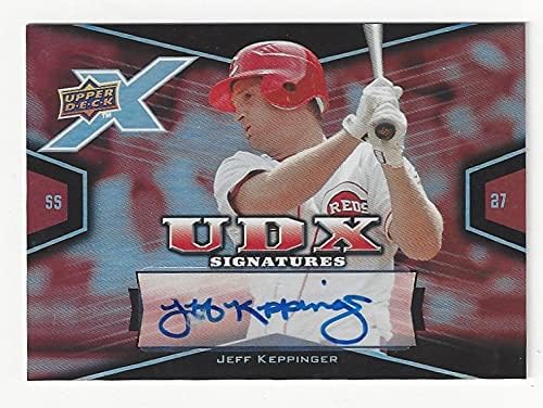 Jeff Keppinger Red Parallel Autographed UDX Signatures Collectible Baseball Card - 2008 Upper Deck X Baseball Card #JK (Cincinnati Reds) Free Shipping