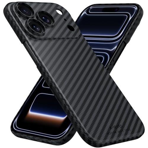 X-level Funda Magnética para iPhone 17 Pro Compatible con MagSafe Carcasa Ultradelgado 0.35 mm Fibra de Carbono Antichoque Anti-Arañazos y Protección a Bordes Case para iPhone 17 Pro- Negro