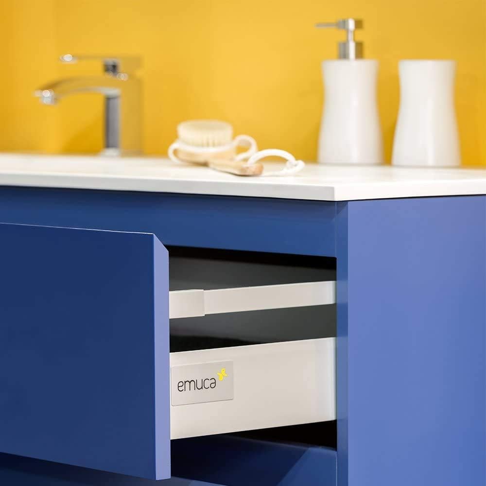 Bеѕt Dеаl 🛒 Emuca - Kit for kitchen or bathroom drawer with full extension runners and soft close, Soft close kitchen drawer runners, height 204mm and depth 500mm, White