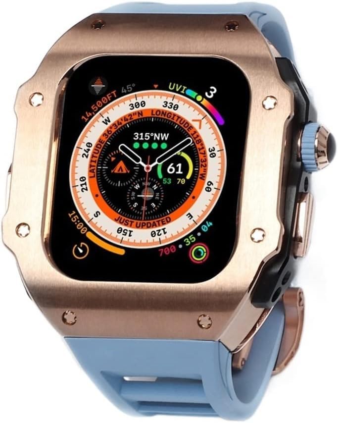 Boîtier de montre en acier inoxydable SCHIK et bracelet 49mm agate iWatch