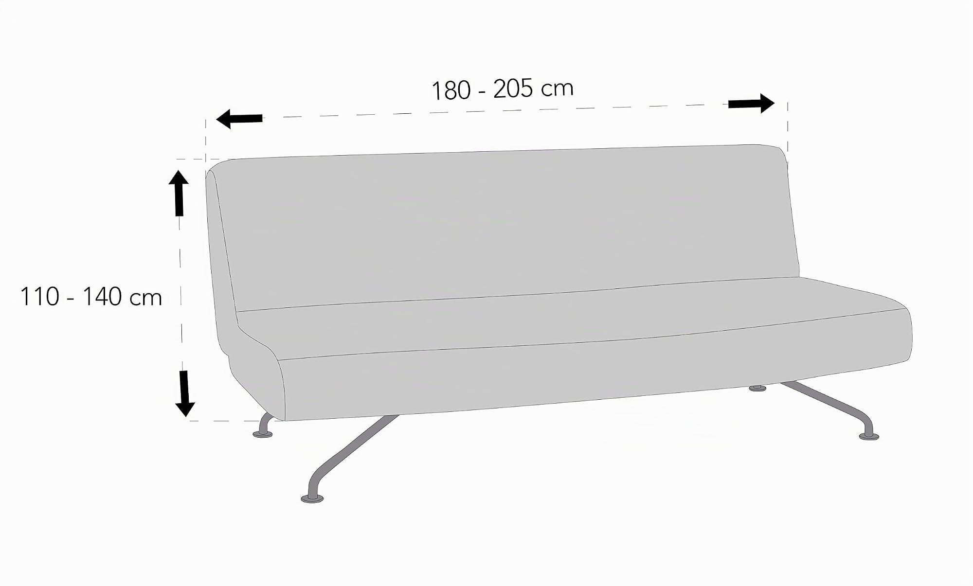 Martina Home Emilia Funda de Sofá Clic Clac, Tela, Naranja, 180 a 205 cm