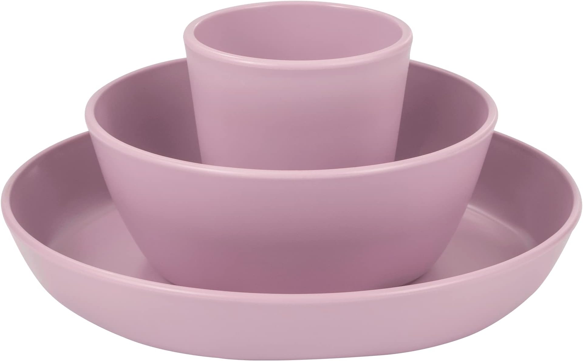 Tiny TwinkleTableware 3 Pack Dish Set- BPA-Free Cups, Plates and Bowls Sets For Kids and Toddlers - Polypropylene Plastic Dinnerware Set (Lilac) Dish set